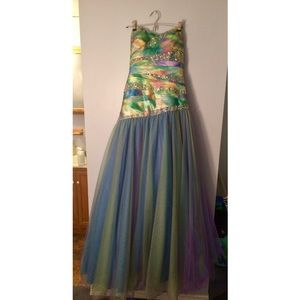 Mermaid Sweetheart Floor Length Tulle Prom Dress